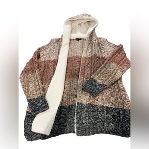 Lety & Me Multitone Hooded Cardigan